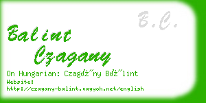 balint czagany business card